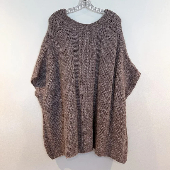Jarbo Baby Alpaca Blend Brown Knit V Neck Soft Bohemian Oversized Sweater Vest 0 - Picture 8 of 8